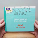 Een olifant in het zwembad - cover met Pools - tweetalig kinderboek van nik-nak