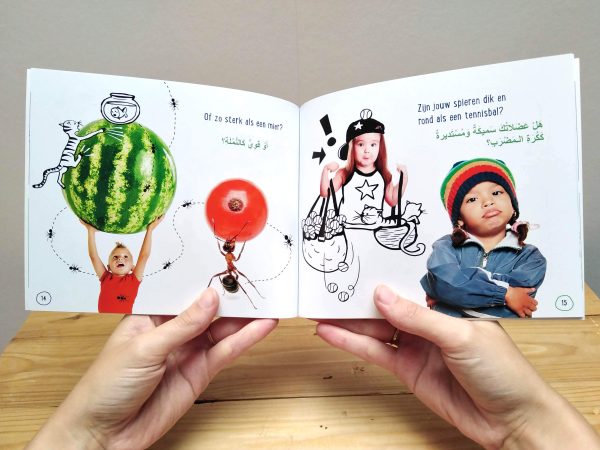 Zo stoer als mijn broer - pagina met Arabisch - tweetalig kinderboek van nik-nak