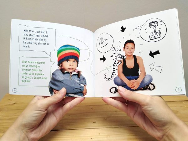 Zo stoer als mijn broer - pagina met Turks - tweetalig kinderboek van nik-nak