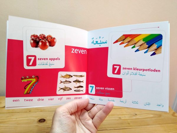 1-2-3 tellen tot 10 Arabisch tweetalig kinderboek pagina