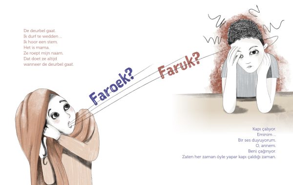Faroek en de buurman meertalig kinderboek met Turks pagina