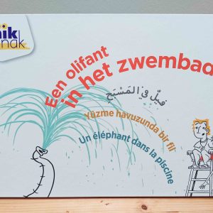Een olifant in het zwembad meertalig kinderboek prentenboek Arabisch Frans Turks