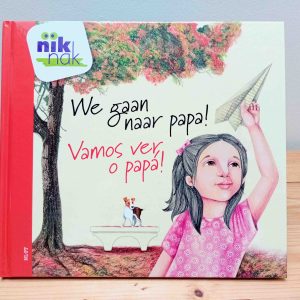 We gaan naar papa tweetalig kinderboek prentenboek Portugees-Cover