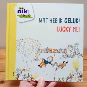 Wat heb ik geluk tweetalig kinderboek Engels_cover